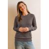 imageArachampCloz Womens Wool Blend Classic Crew Neck Casual Fall SweatersCablecoffee