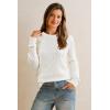 imageArachampCloz Womens Wool Blend Classic Crew Neck Casual Fall SweatersCablewhite
