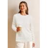 imageArachampCloz Womens Wool Blend Classic Crew Neck Casual Fall SweatersCablewhite