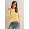 imageArachampCloz Womens Wool Blend Classic Crew Neck Casual Fall SweatersCableyellow