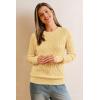 imageArachampCloz Womens Wool Blend Classic Crew Neck Casual Fall SweatersCableyellow