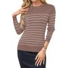 imageArachampCloz Womens Wool Blend Classic Crew Neck Casual Fall SweatersDusty Pinkapricot