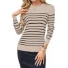 imageArachampCloz Womens Wool Blend Classic Crew Neck Casual Fall SweatersLight Apricotblack