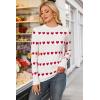imageArachampCloz Womens Wool Blend Classic Crew Neck Casual Fall SweatersOffwhite Red Heart
