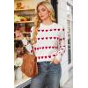 imageArachampCloz Womens Wool Blend Classic Crew Neck Casual Fall SweatersOffwhite Red Heart