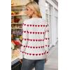 imageArachampCloz Womens Wool Blend Classic Crew Neck Casual Fall SweatersOffwhite Red Heart