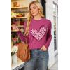 imageArachampCloz Womens Wool Blend Classic Crew Neck Casual Fall SweatersRose Leopard Heart