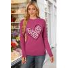 imageArachampCloz Womens Wool Blend Classic Crew Neck Casual Fall SweatersRose Leopard Heart