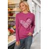 imageArachampCloz Womens Wool Blend Classic Crew Neck Casual Fall SweatersRose Leopard Heart