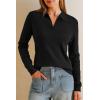 imageArachampCloz Womens Wool Blend Collared Polo Pullover Spring Sweaters Business Casual Outfits 2026Black