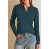 imageArachampCloz Womens Wool Blend Collared Polo Pullover Spring Sweaters Business Casual Outfits 2026Bluish Green