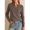 imageArachampCloz Womens Wool Blend Collared Polo Pullover Spring Sweaters Business Casual Outfits 2026Coffee