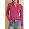 imageArachampCloz Womens Wool Blend Collared Polo Pullover Spring Sweaters Business Casual Outfits 2026Rose Red