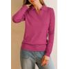 imageArachampCloz Womens Wool Blend Collared Polo Pullover Spring Sweaters Business Casual Outfits 2026Rose Red