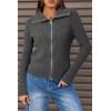 imageArachampCloz Womens Wool Blend Fashion Zip Up Cardigan Sweater OutfitDark Gray