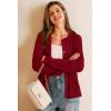 imageArachampCloz Womens Wool Blend Lightweight Spring Business Casual Cardigan Sweaters TopsRed