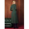 imageArachampCloz Womens Wool Blend Mock Neck Tie Waist Fall Winter Pleated Sweater Dress 2026Green