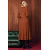 imageArachampCloz Womens Wool Blend Mock Neck Tie Waist Fall Winter Pleated Sweater Dress 2026Rust