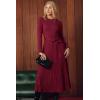 imageArachampCloz Womens Wool Blend Mock Neck Tie Waist Fall Winter Pleated Sweater Dress 2026Wine Red