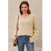 imageArachampCloz Womens Wool Blend Oversized V Neck Casual Sweaters 2025Apricot