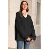 imageArachampCloz Womens Wool Blend Oversized V Neck Casual Sweaters 2025Black