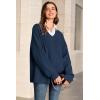 imageArachampCloz Womens Wool Blend Oversized V Neck Casual Sweaters 2025Dark Blue