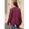 imageArachampCloz Womens Wool Blend Oversized V Neck Casual Sweaters 2025Dark Red