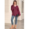 imageArachampCloz Womens Wool Blend Oversized V Neck Casual Sweaters 2025Dark Red