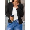 imageArachampCloz Womens Wool Blend Puff Sleeve Fall Cable Knit Cardigan Sweaters 2025Black