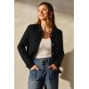 imageArachampCloz Womens Wool Blend Spring Fashion Button Down Cropped Jacket Shackets 2026Black