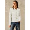 imageArachampCloz Womens Wool Blend Spring Fashion Button Down Cropped Jacket Shackets 2026White
