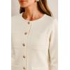 imageArachampCloz Womens Wool Blend Sweater Blazers Business Casual Jacket with Pockets 2026White