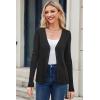 imageArachampCloz Womens Wool Blended Ribbed Cardigan Lightweight Long Sleeve Sweater 2025 Spring Fashion Button Down Knit TopBlack