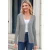 imageArachampCloz Womens Wool Blended Ribbed Cardigan Lightweight Long Sleeve Sweater 2025 Spring Fashion Button Down Knit TopGray
