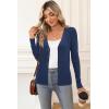 imageArachampCloz Womens Wool Blended Ribbed Cardigan Lightweight Long Sleeve Sweater 2025 Spring Fashion Button Down Knit TopNavy Blue