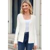 imageArachampCloz Womens Wool Blended Ribbed Cardigan Lightweight Long Sleeve Sweater 2025 Spring Fashion Button Down Knit TopWhite