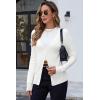 imageArachampCloz Womens Wool Blended Ribbed Cardigan Lightweight Long Sleeve Sweater 2025 Spring Fashion Button Down Knit TopWhite