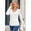 imageArachampCloz Womens Wool Blended Ribbed Cardigan Lightweight Long Sleeve Sweater 2025 Spring Fashion Button Down Knit TopWhite