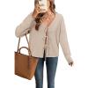 imageArachampCloz Womens Cozy Cotton Tie Front Fall Trendy Bow Cardigan Sweaters 2025Apricot