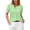 imageArachampCloz Womens Lightweight Short Sleeve Business Casual Cropped Cardigan TopsLight Green