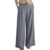imageArachampCloz Womens Linen Blend Wide Leg AllSeason Business Casual Outfits Dress PantsGrey