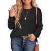imageArachampCloz Womens Plus Size Wool Blend Sweater Fall Long Sleeve Tops 2025Black
