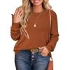 imageArachampCloz Womens Plus Size Wool Blend Sweater Fall Long Sleeve Tops 2025Caramel