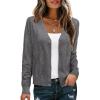imageArachampCloz Womens Soft Cropped Cardigan Casual Lightweight Shrug Sweater TopsDark Gray