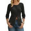 imageArachampCloz Womens Wool Blend Button Up Spring Business Cardigan Tops Outfits 2026Black