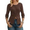 imageArachampCloz Womens Wool Blend Button Up Spring Business Cardigan Tops Outfits 2026Coffee