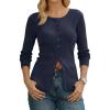 imageArachampCloz Womens Wool Blend Button Up Spring Business Cardigan Tops Outfits 2026Navy