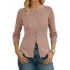 imageArachampCloz Womens Wool Blend Button Up Spring Business Cardigan Tops Outfits 2026Oatmeal Dusty Pink