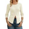 imageArachampCloz Womens Wool Blend Button Up Spring Business Cardigan Tops Outfits 2026White