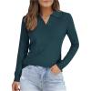 imageArachampCloz Womens Wool Blend Collared Polo Pullover Spring Sweaters Business Casual Outfits 2026Bluish Green